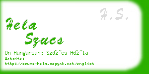 hela szucs business card